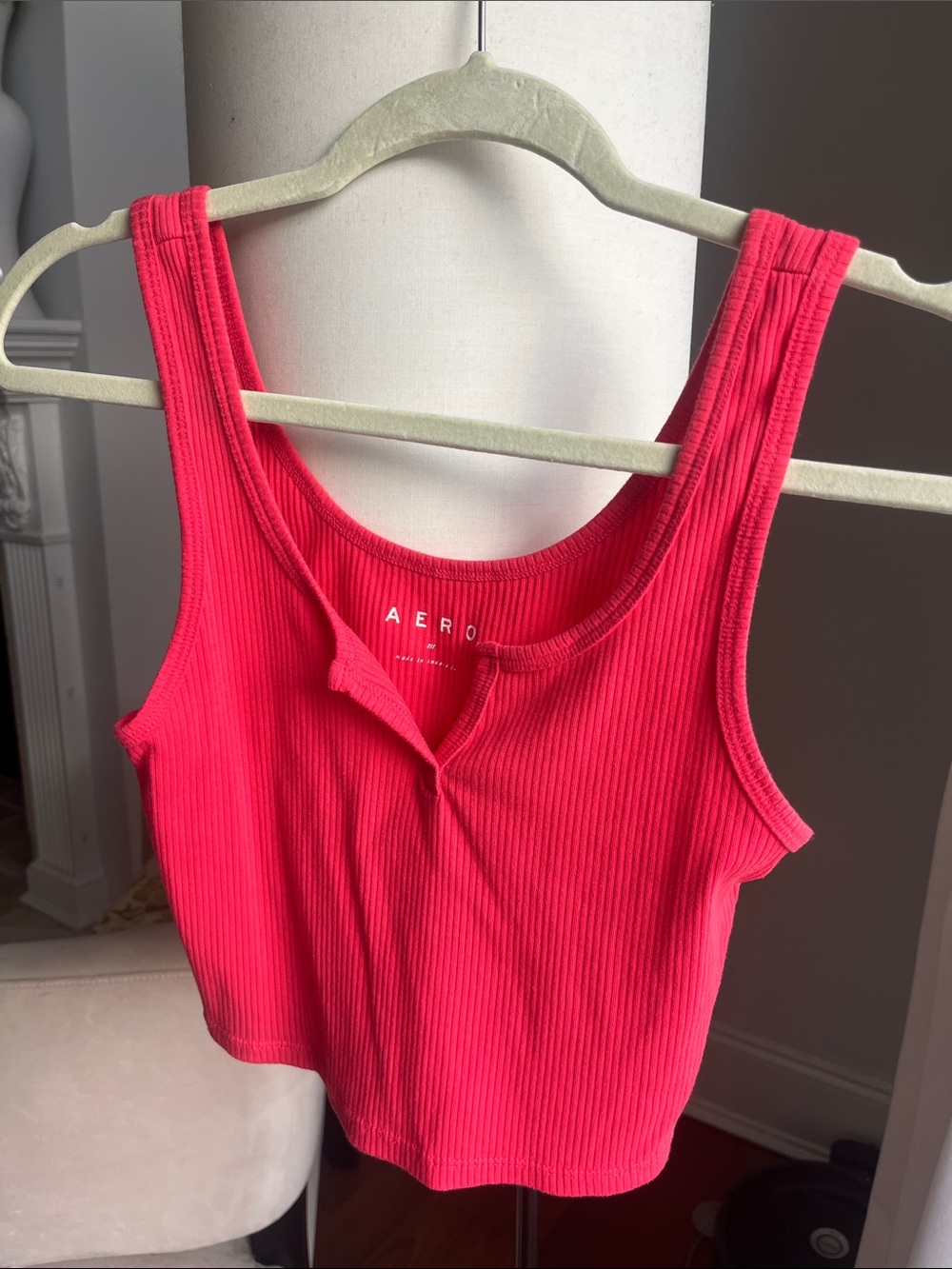 Aero Ribbed Tank Top in Rhubarb Pink
